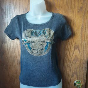 VINTAGE 1970S GLITTERY ZODIAC TAURUS DOUBLE SIDED T-SHIRT SIZE SMALL